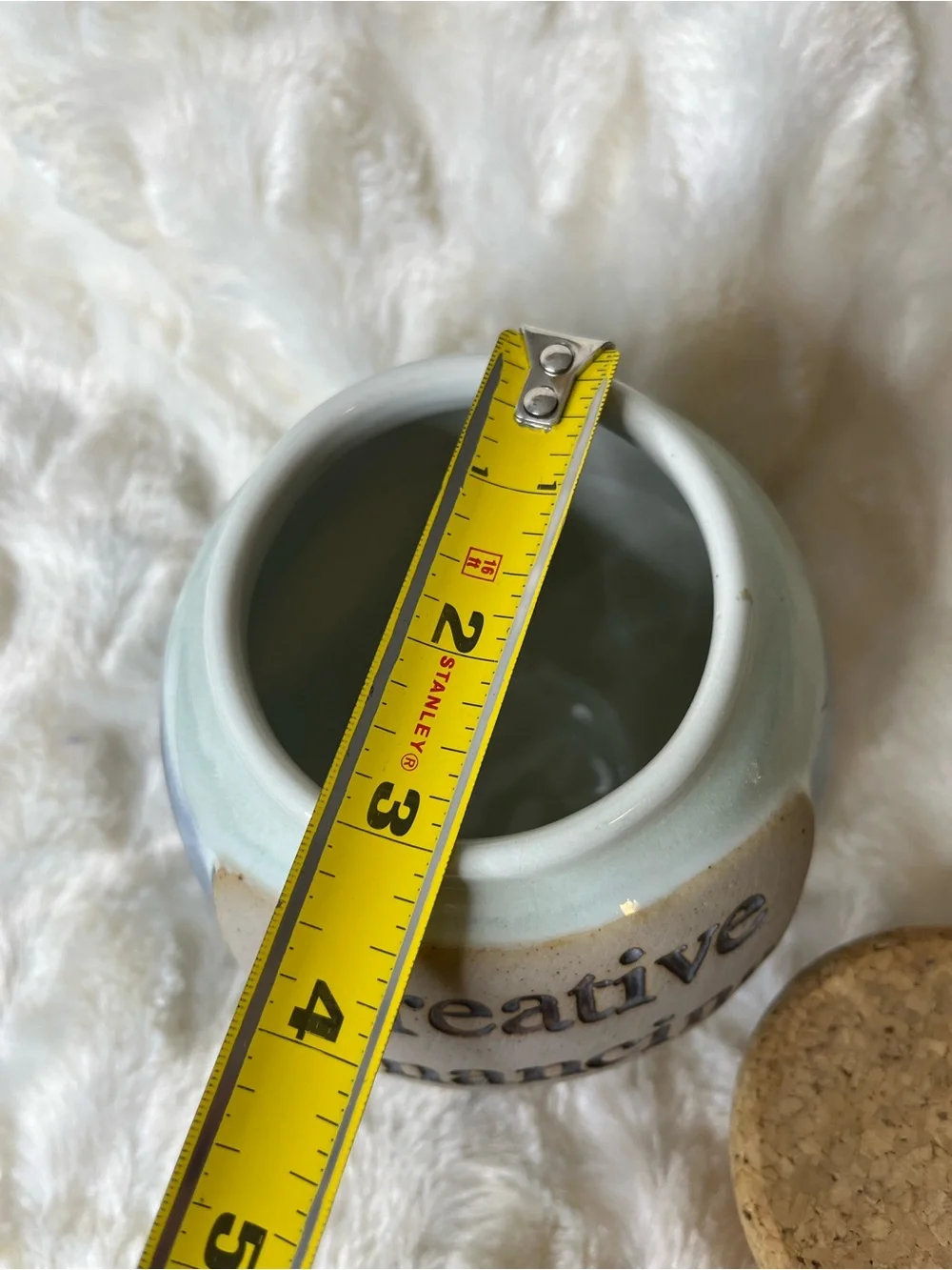 Vintage Creative Financing Pottery Jar with Cork Lid